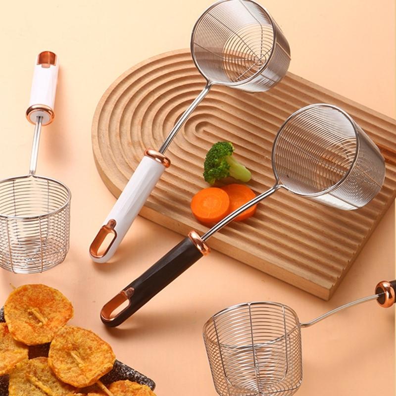 Stainless Steel Colander Deepening Skimmer Ergonomic Handle Colander Spoon Household Kitchen Cooking Accessories