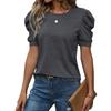 Summer Women's Casual Solid Color Puff Sleeve Tops for Women