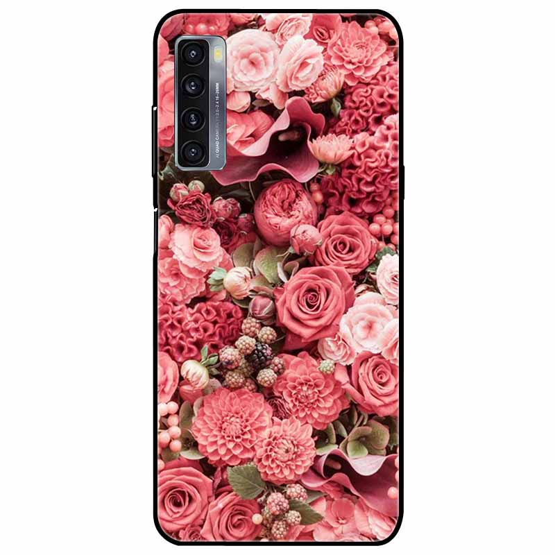 For TCL 20L Plus Case 20L+ Silicone Soft Shockproof TPU Back Cover for TCL 20S 20L Case Black Bumper Painted Funda TCL20S Capa