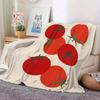 1 шт. Плед для дивана с забавным дизайном помидоров, мягкий бежевый фон с красными помидорами для гостиной, кухни, общежития