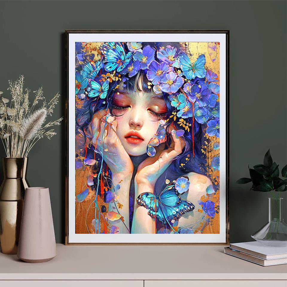 5D DIY Полная квадратная алмазная картина Новое поступление Мозаика Женщина Алмазная вышивка Полный комплект Портрет Стразы Картина Декорат