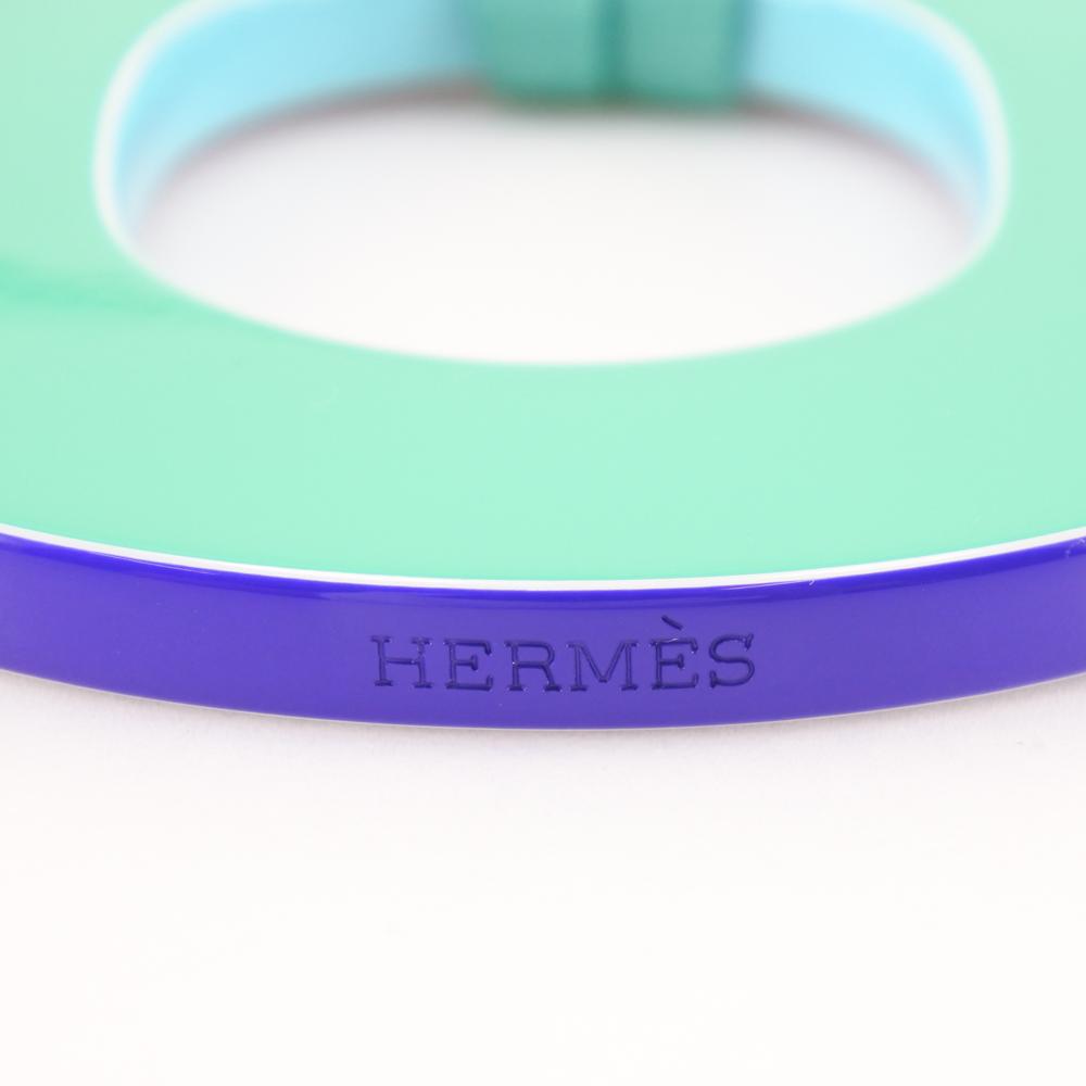 Hermes Ism Pigman Ожерелье 052880FL Зеленый/фиолетовый лак/шелк 25.9г Женское Б/У