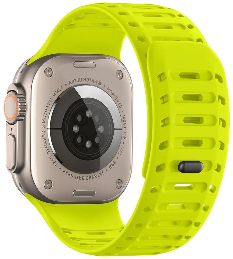 Магнитный силиконовый ремешок для Apple Watch Ultra 3 2 1 49 мм / Серии 11 10 46 мм Спортивный ремешок iWatch 9 8 7 6 5 / SE 3 45 мм 44 мм