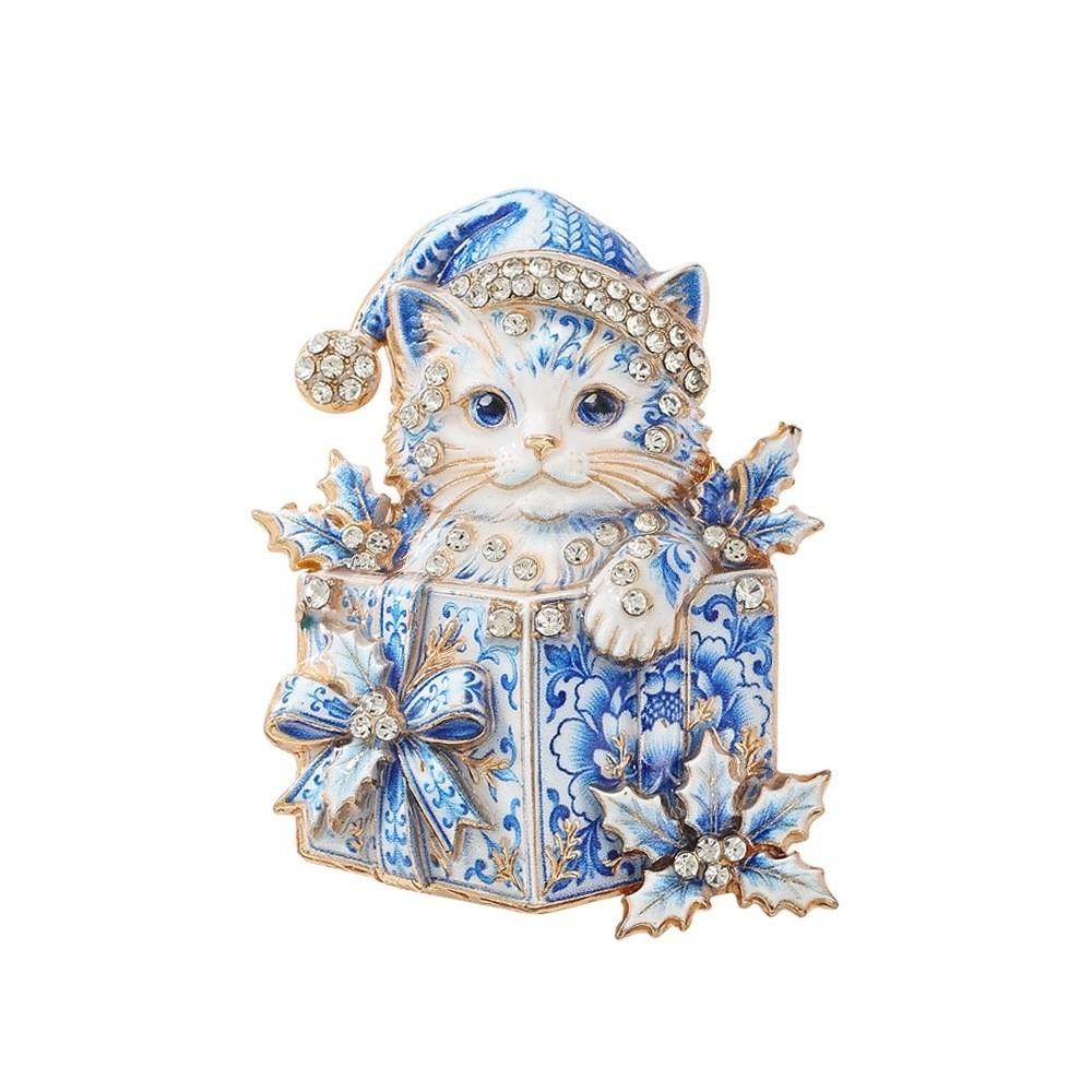Crystal Rhinestone Lapel Pin Sparkly Enamel Brooch New Christmas Brooch Women