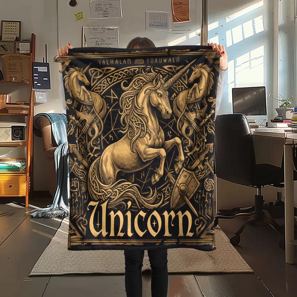 Viking retro animals Print Flannel Blanket,High quality Comfortable for All Seasons,Home Decor,Warmth and Comfort,Perfect for Christmas Gifts