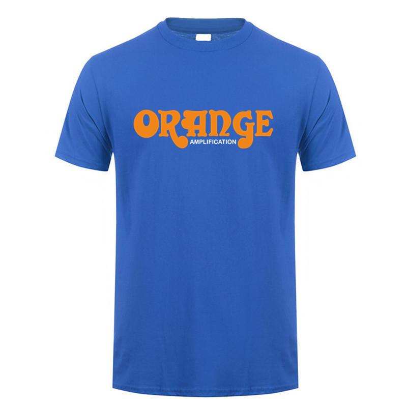 Британские гитарные усилители Orange Футболки Унисекс Повседневная с коротким рукавом Мужская Крутая Хлопковая Оранжевая Футболка с усилителем