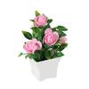 Fake Potted Plant Vibrant Color Artificial Rose Bonsai Fade-resistant Realistic Simulated Plant for Home Decoration