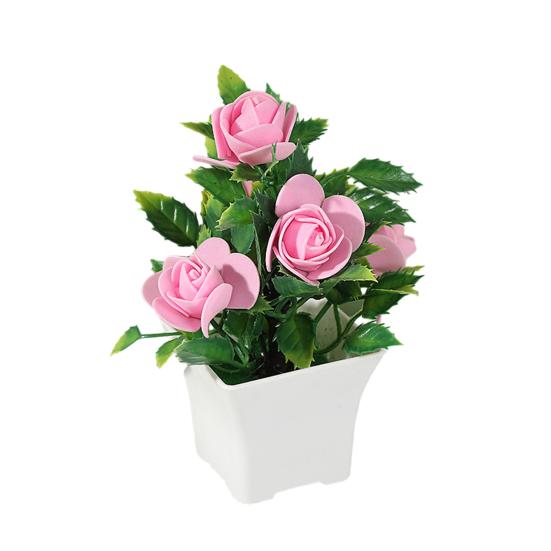 Поддельное растение в горшке, яркий цвет, искусственная роза, бонсай, устойчивое к выцветанию, реалистичное искусственное растение для украшения дома, секс-одежда для взрослых