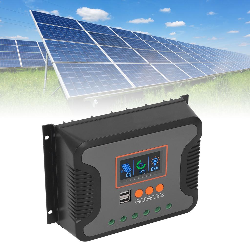 PowMr PWM контроллер солнечного заряда 60A 12V 24V 36V 48V 2 USB порта регулируемый ЖК-дисплей AGM Gel Floo