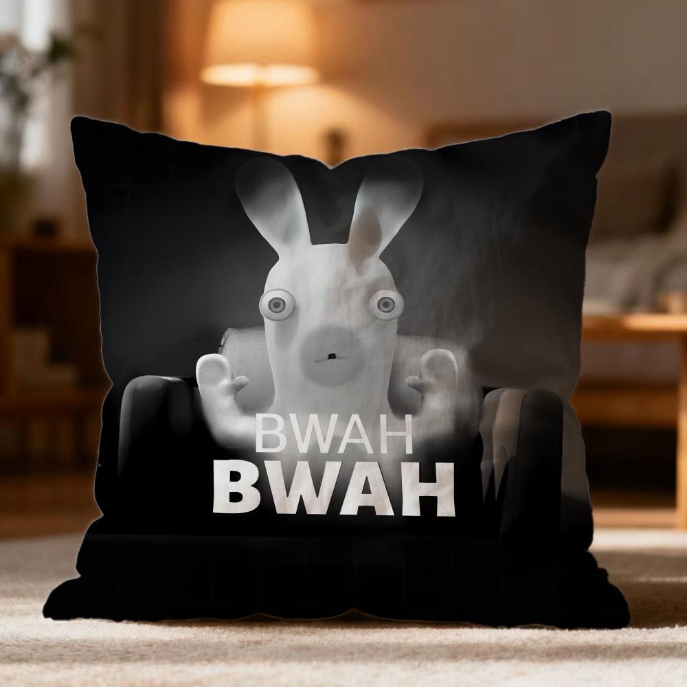 Popular R-RRabbids Invasion Cushion Cover Soft Washable Pillow Case Multi-Scene for Couch Bed Travel Office Use