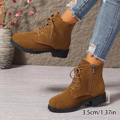 Модные осенние женские туфли на платформе, новые ботильоны с круглым носком, толстым каблуком, боковой молнией, женская обувь, повседневные женские ботинки для отдыха на природе