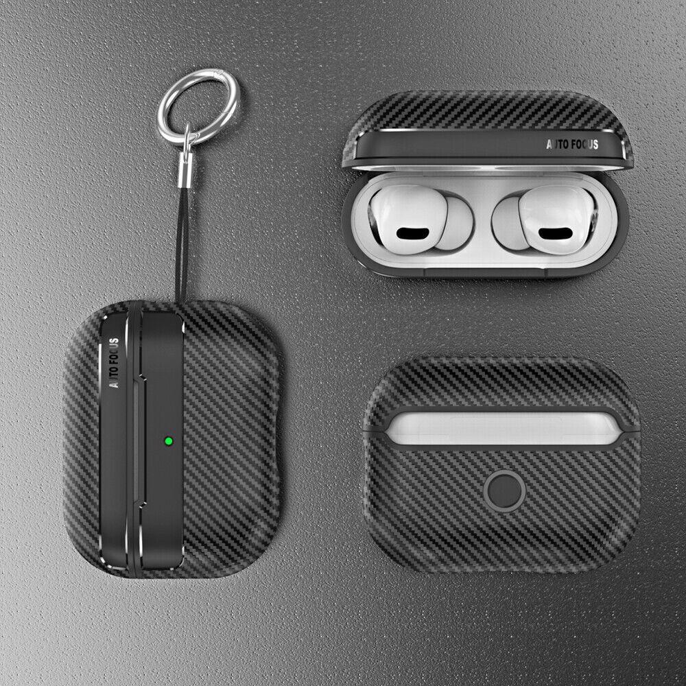 Для Apple Airpods Pro 2-го поколения Ударопрочный Чехол-брелок из Углеродного Волокна
