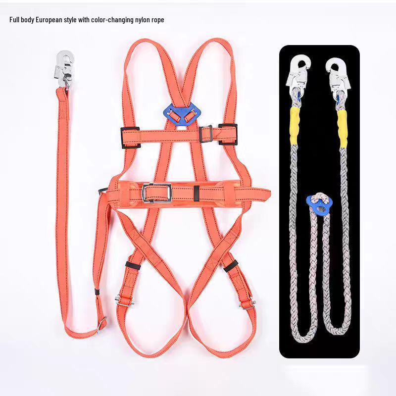 Европейская высотная страховочная привязь для электрика с конструкцией двойной спины и амортизирующей веревкой