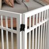 Dog Gate, Foldable and Non-Slip, Swiveling Support Feet, Wood Frame, 183x24.5x61 cm, White