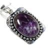 Chevron Amethyst Gemstone Handmade 925 Sterling Silver Pendant 2.36" C5C05