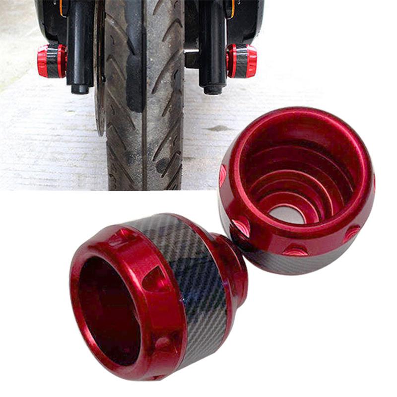 A Pair Of Carbon Fiber Motorcycle Front Fork Covers, Universal Frame Slider Pads, Suitable For Motorcycles And Scooters