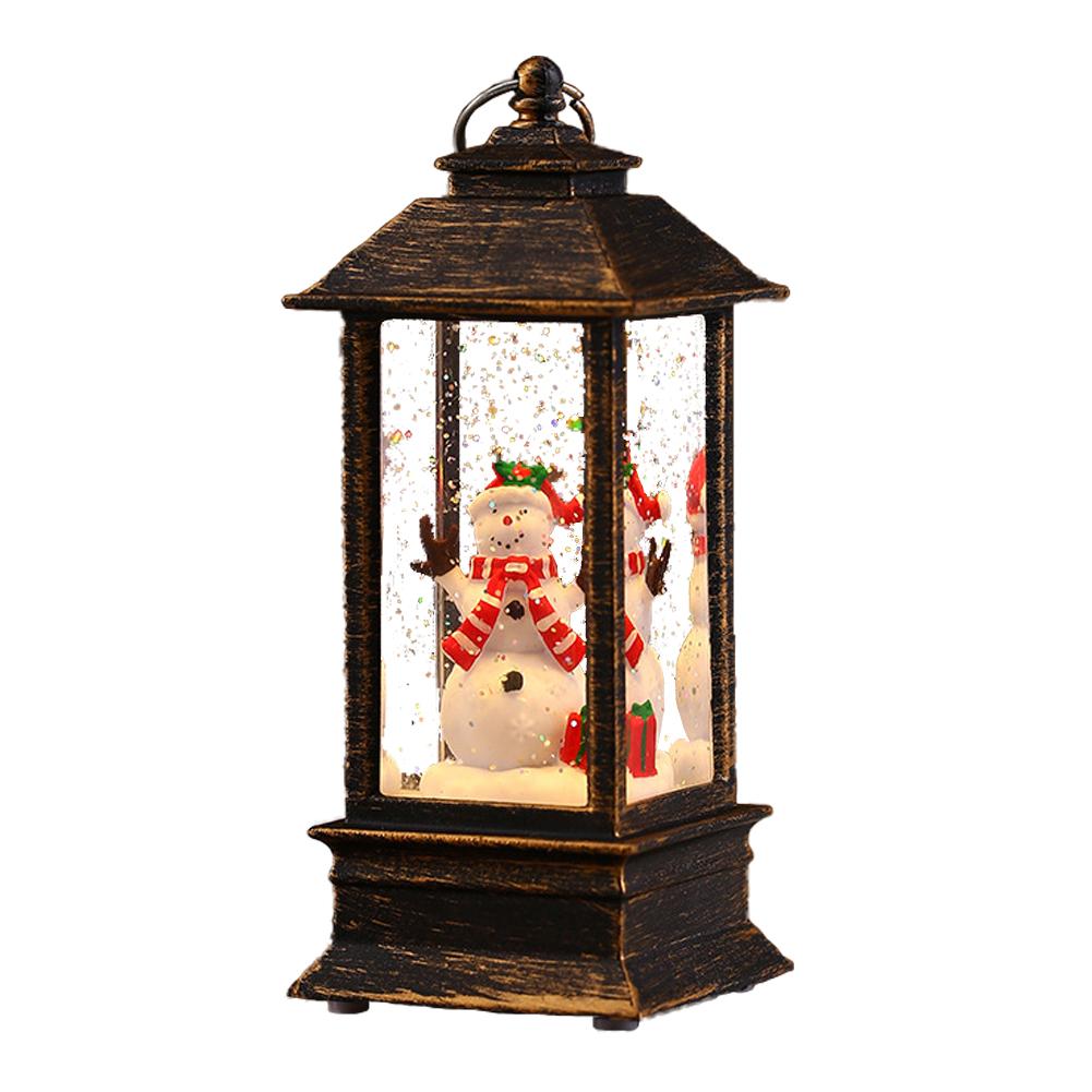 Christmas Snow Lantern Telephone Booth Battery Operated With Swirling Glitter 5“ x 2” x 2”for Xmas Home Decoration