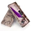 Classical Retro Fountain Pen Feather Dip Pen Writing Pen Christmas Valentine Gift Box Purple