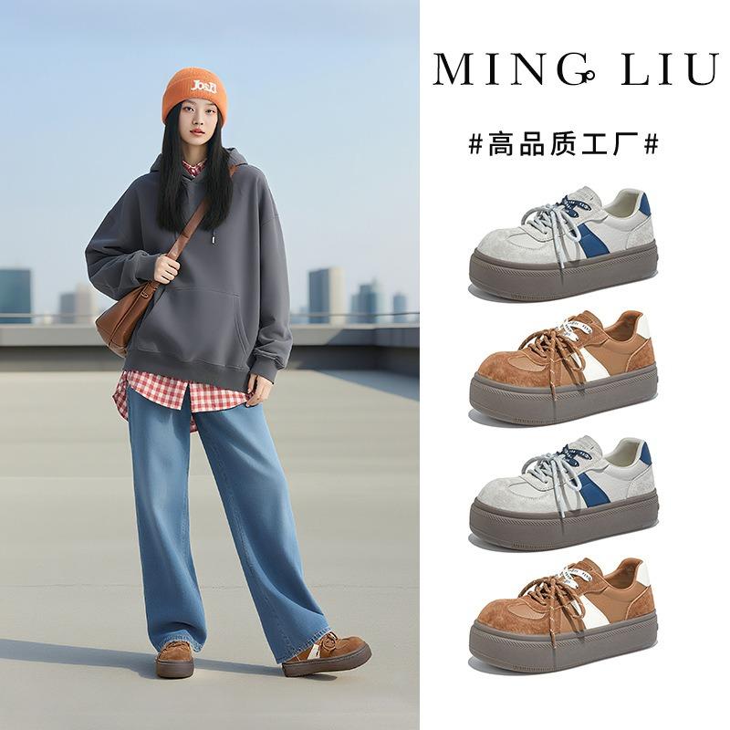 toe leather little white shoes autumn new platform sports casual versatile shoes