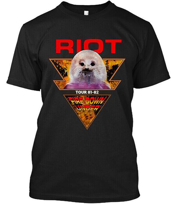 Новый с биркой Riot V Fire Down Under Tour 81-82 Американская футболка в стиле хэви-метал Размеры S-5XL Унисекс футболка