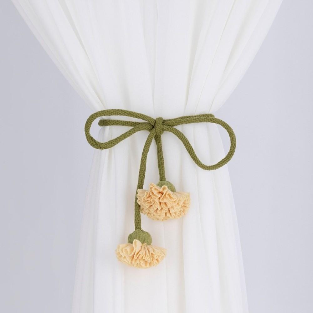 Adjustable Flowers Curtain Straps Decorative Carnation Curtain Tie Rope Curtain Buckle Bedroom