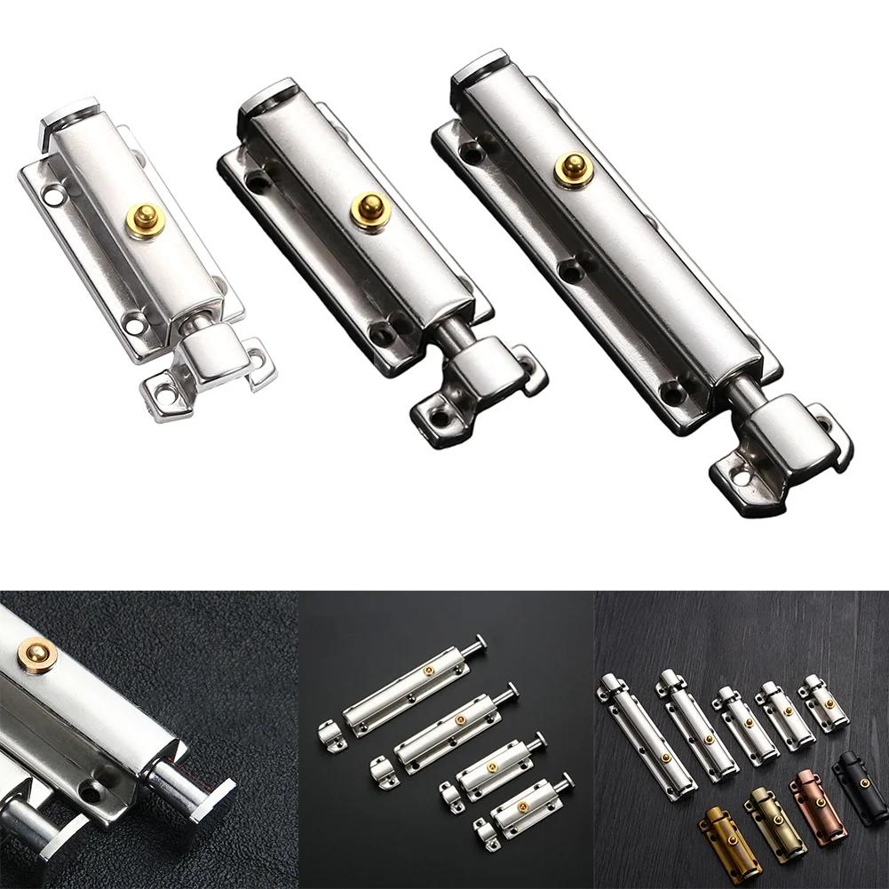 Self-Elastic Latch Button Door Latch Bolt Lock Stainless Steel Spring Bounce Door Window Automatic Sliding Bolt Hardware