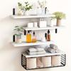 4pcs Wall Mounted Floating Shelf, Multi-Layer Organiser, Bathroom Iron Storage Rack Multifunctional Wall Decoration and Storage