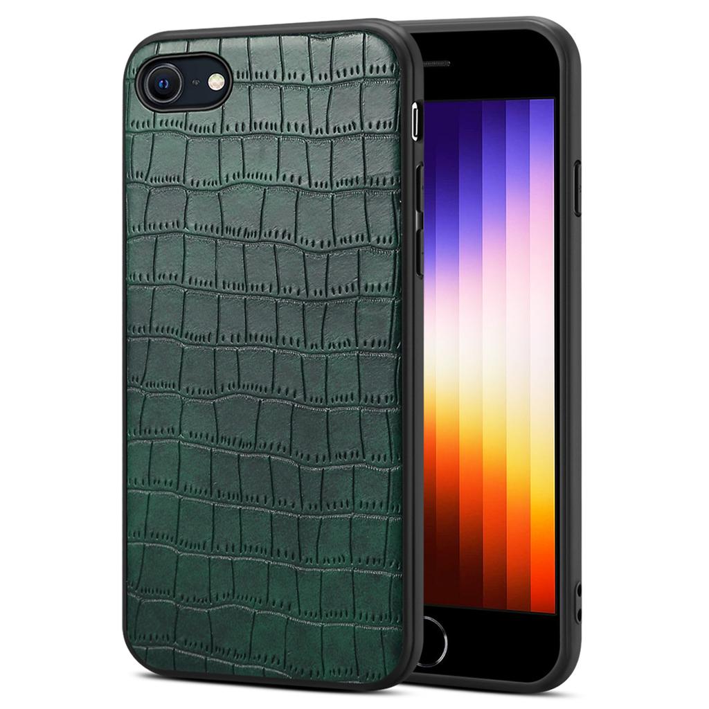 Для iPhone 7/8/SE (2020)/СЕ (2022) Чехол из крокодиловой текстурированной искусственной кожи + чехол для телефона из поликарбоната + термополиуретана