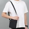 Men Crossbody Bag with Partition Pockets Zipper Closure Solid Color Shoulder Bag Adjustable