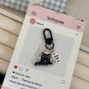 Kawaii Black Cat Little Fish Keychain Cute Cartoon Kitten Acrylic Keyring Couple Key Holder Bag Pendant Hanging Decoration Gifts