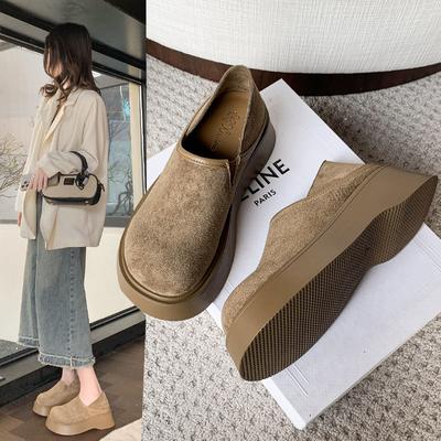 Женские модели Весна и осень Уличная одежда Tide с ретро-маффинами Женская обувь A Stirrups Le Fu Single Shoes Женская мода Женская дышащая обувь