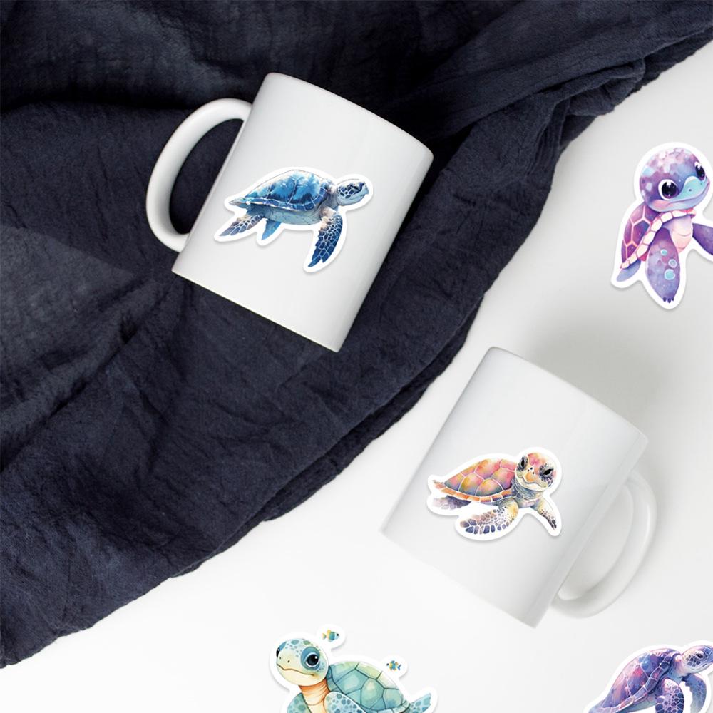 Красочные мультяшные наклейки с черепахами - 50 водонепроницаемых виниловых дизайнов для DIY и украшения