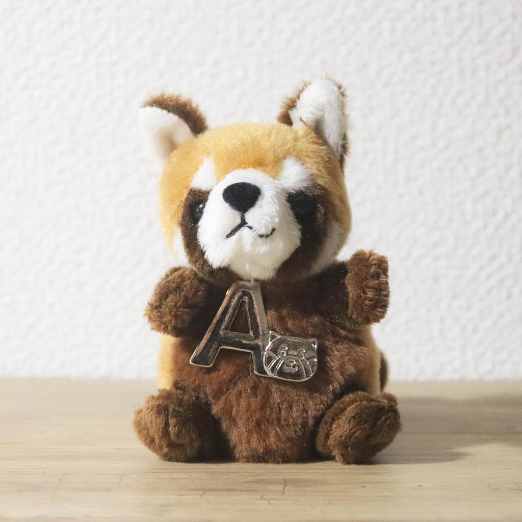 Take Off Red Panda Plush Toy Strap with Initial Charm [A] Angel's Mischief Series