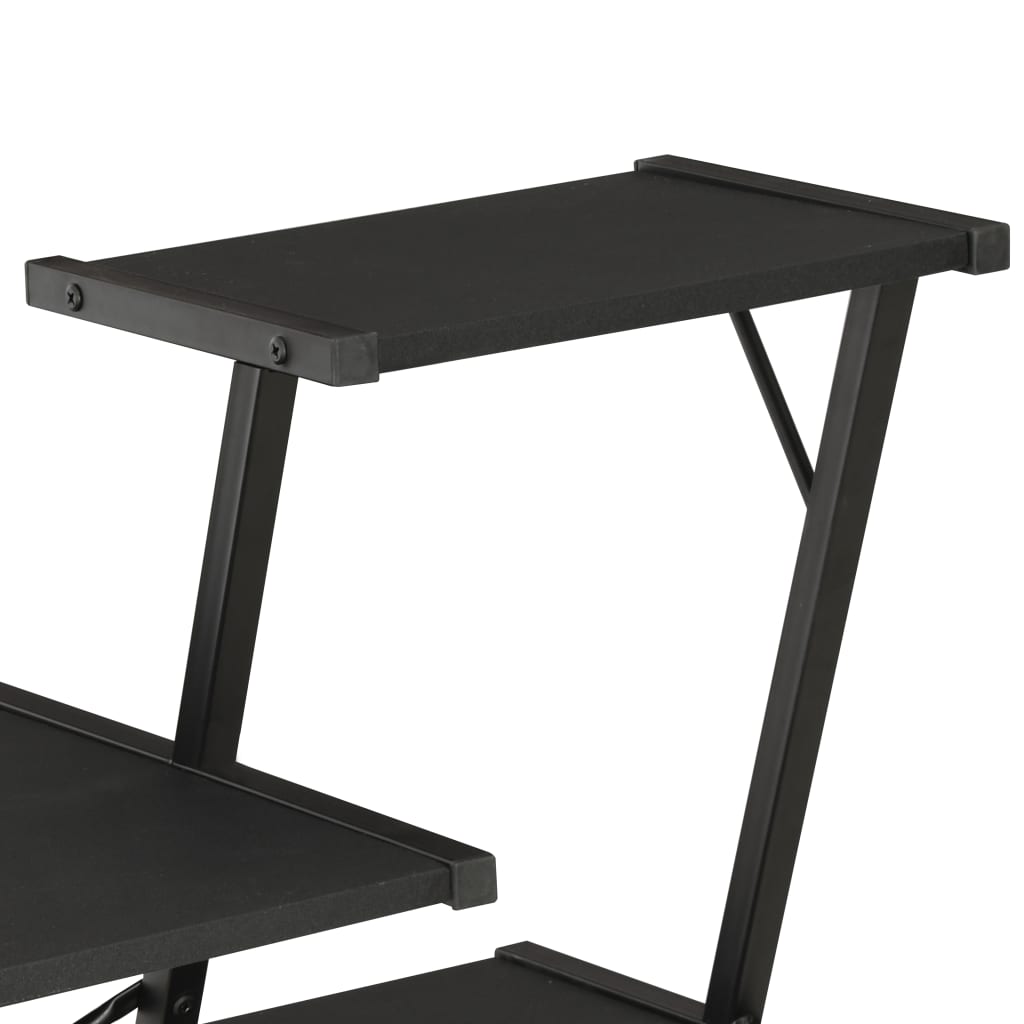 Black Desk with Shelf 116*50*93 cm