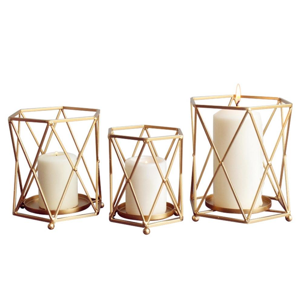 Fashion Geometric Iron Candlestick Wall Candle Holder Ornament Minimalist Wedding Home Decor Gift
