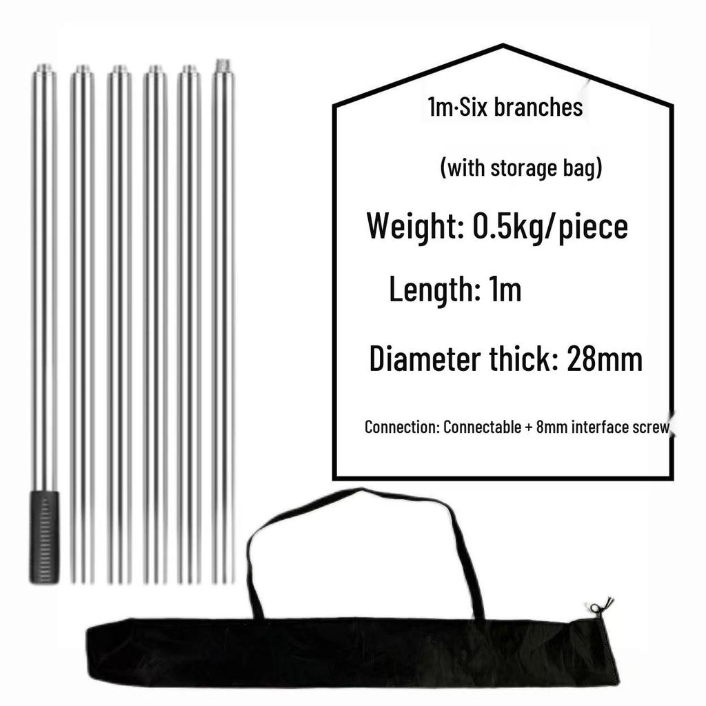 Утолщенная антискользящая нержавеющая телескопическая ручка для сачка для ловли крупной рыбы