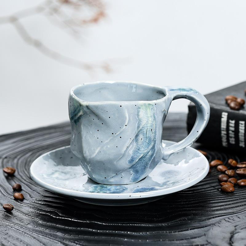 Для кофейни, ручная работа, кружка для кофе из грубой керамики, японский ретро, ручная работа, керамический инструмент для рисования цветов