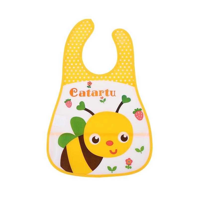 Reusable Baby Waterproof Bib Cartoon EVA Saliva Towel Anti Dirty Apron Feeding Drool Towel for 1-3 Years Old Choldren
