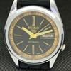 ВОССТАНОВЛЕННЫЕ ВИНТАЖНЫЕ МУЖСКИЕ ЧАСЫ SEIKO 5 AUTOMATIC 7009A ИЗ ЯПОНИИ, ЧЕРНЫЕ 598-a313049-9 SKU598-a313049