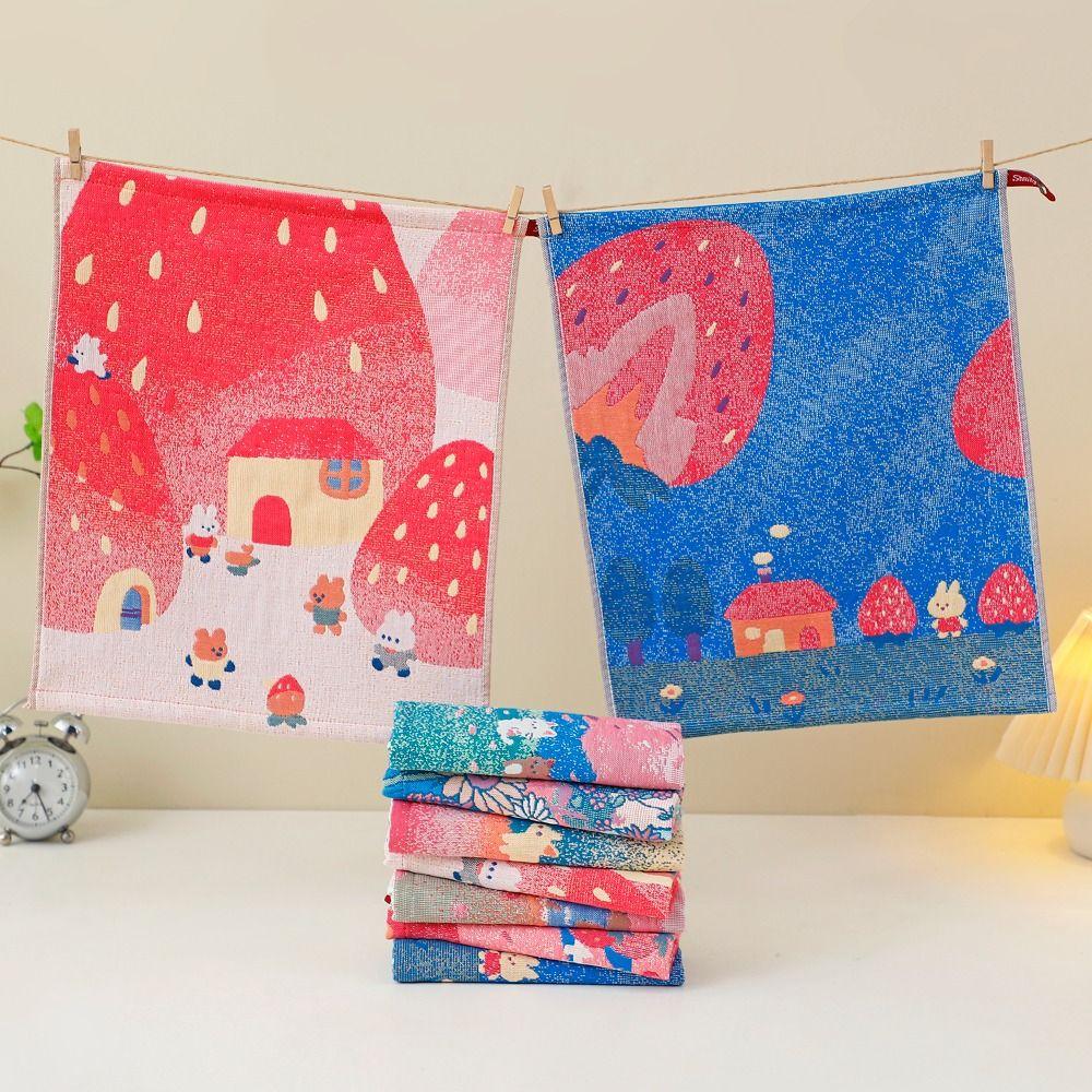 Cartoon Handkerchief Towel 34x40cm Pure Cotton Dish Cloth Cute Kitchen Towel Home Restaurant