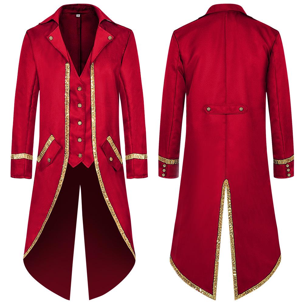 European & American Steampunk Medieval Halloween Tailcoat for Men