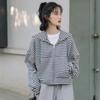 Striped Thin Zipper Jacket Women's Autumn Clothing Women's New Loose Casual Long-sleeved Student Short Top