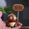 Черное дерево Массив дерева Резьба Мультяшные животные - Милая рыбка питомец, Креативный офисный домашний Мини-орнамент