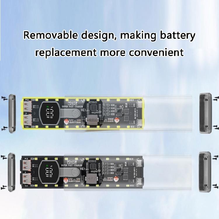 18650 Перезаряжаемый Power Bank Модульная конструкция Быстрая зарядка Двойные порты Светодиодный индикатор состояния Пластиковая текстура для аккумулятора