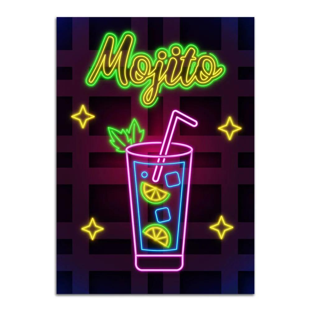 Неоновая вывеска Арт Такос Рамен Еда Постер Принт Хот-дог Картофель фри Бургер Холст Живопись Современный Домашний Декор Картина Для Кухни Без Рамки