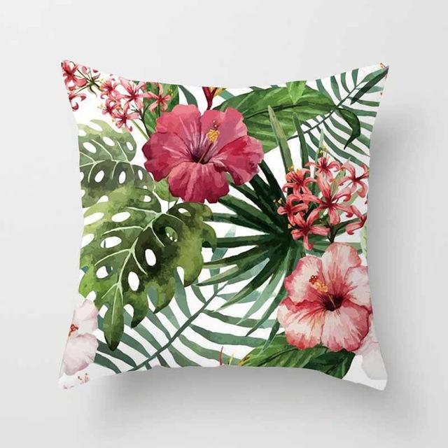 Tropical Plants Pillow Case Polyester Decorative Pillowcases Green Leaves Throw Pillow Case Kussensloop Almohada Poszewka Zt306