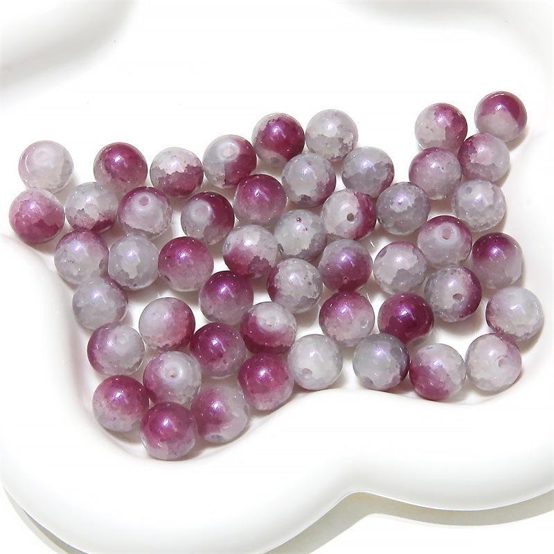 Комплект браслетов из бисера Summer Jelly Gold Glitter: Двойные стеклянные круглые бусины и полусахарные пузырчатые бусины