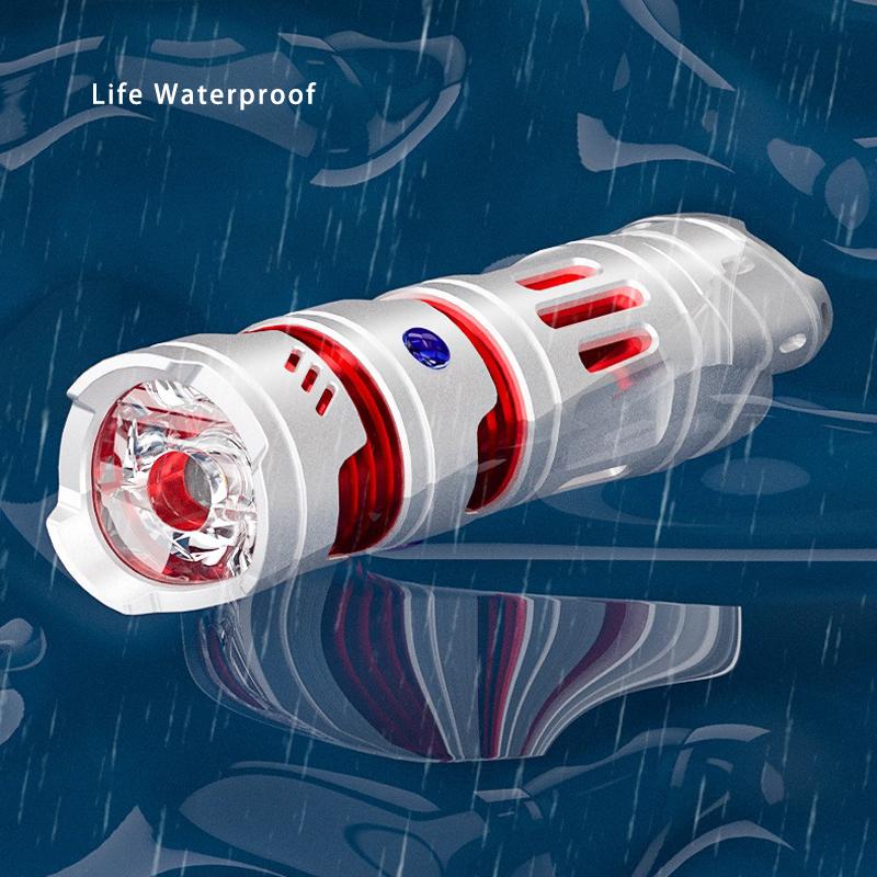 Портативный светодиодный фонарик с USB-зарядкой, гироскоп для пальцев для снятия стресса, уличный мини-фонарик из алюминиевого сплава, поисковый фонарь, фонарь для кемпинга