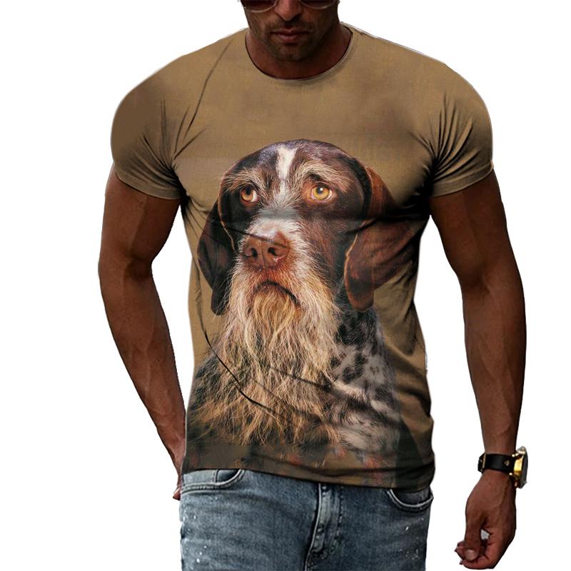 Interesting Animal Dog Graphic T Shirts For Men Summer Fashion Casual Personality Creative Design Street Style 3D Print Tees Top