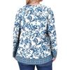 Women's Plus Size Fashion Printed Casual Pleated Round Neck Long Sleeve Top
